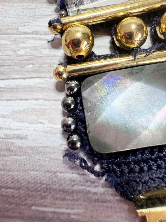 Nocturne chunky beaded Lisa bracelet gold tone bohemian - Picture 7 of 16